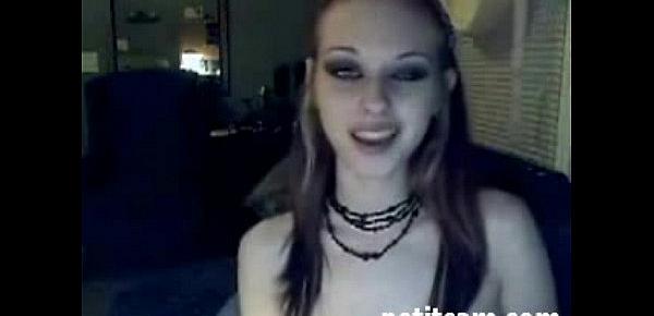  Gothic girl masturbates on webcam